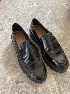 H&M Black Penny Loafers - Classic Slip-On Dress Shoes
